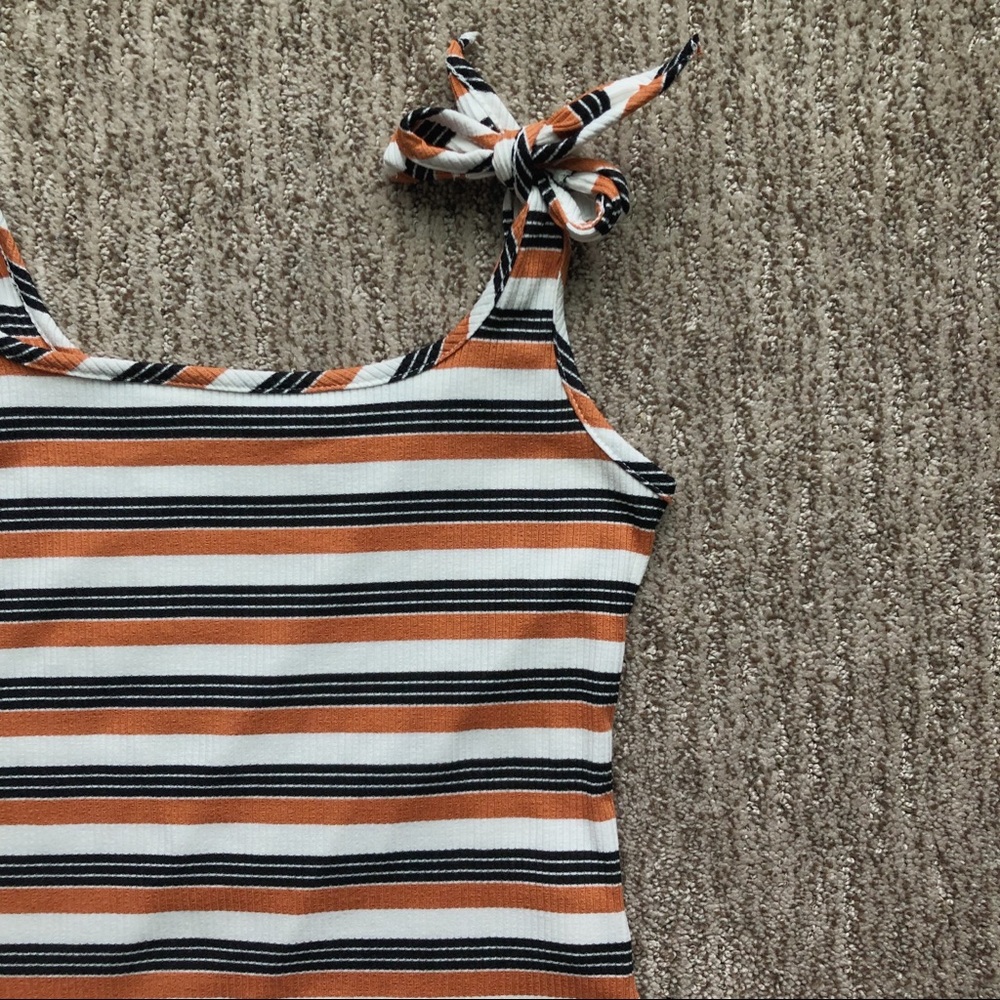 Ribbed striped bodysuit